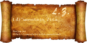 Löwenstein Zita névjegykártya